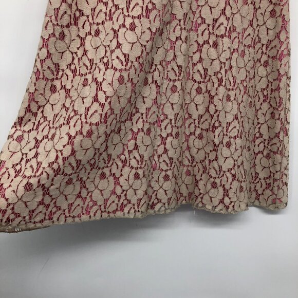 Guess By Marciano Pink Floral Lace Overlay Fit & Flare Date Night Dress 6 - Picture 11 of 16